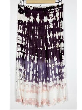 Young Fabulous & Broke Maxi Skirt Size Medium Tie Dye Bohemian Festival Slit